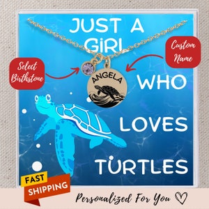 Personalized Turtle Necklace Sterling Silver Turtle Necklace Gold Turtle Charm Sea Turtle Necklace Turtle Gifts for Women Nature Jewelry