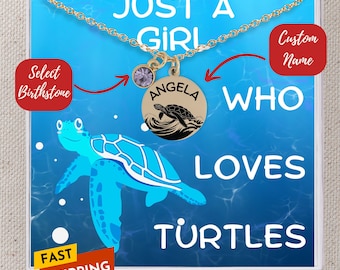 Personalized Turtle Necklace Sterling Silver Turtle Necklace Gold Turtle Charm Sea Turtle Necklace Turtle Gifts for Women Nature Jewelry
