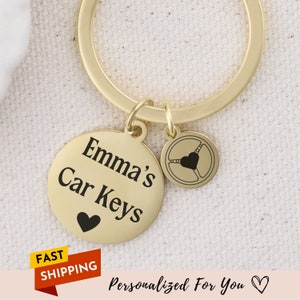 New Driver Keyring First Car Gift Personalized Name Keyring Funny Driver Keychain for Teen From Parents Personalized First Car Key Chain