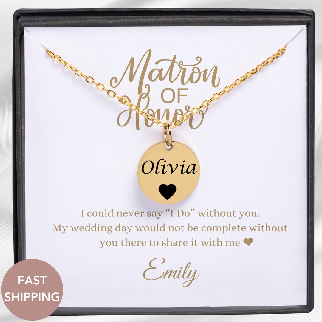 Matron of Honor Necklace Personalized Matron of Honor Gift for Matron ...