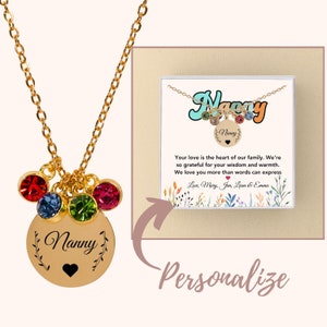 Collier nounou fait main Collier grand-mère personnalisé Cadeau pour nounou Bijoux fait main Cadeau Fête des Mères Cadeau Noël grand-mère