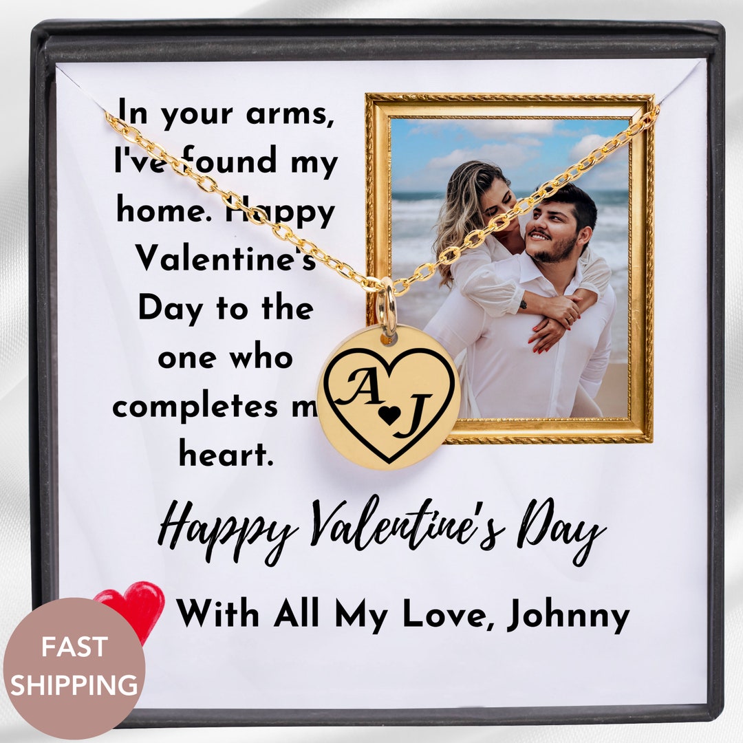 Valentine's Day Necklace Be My Valentine Gift for Her With Photo Handmade Valentine Gift for Her