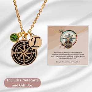 Compass Necklace Graduation Present Travel Jewelry College Graduation Necklace Daughter Graduation Gift Compass Jewelry Travel Necklace