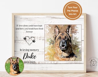Custom Dog Memorial Passing Gift, Pet Loss Frame, Portrait Photo Art, Custom Dog/Cat Portrait, Pet Memorial Gift, Cat Mom, Dog Lover Gift