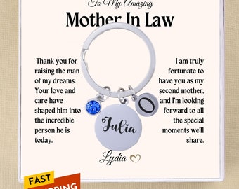 Mother In Law Keychain Gift - Custom Birthday Wedding Day Gifts for Mom in law - Mothers Day Gifts for Mom in law from Bride Daughter in Law