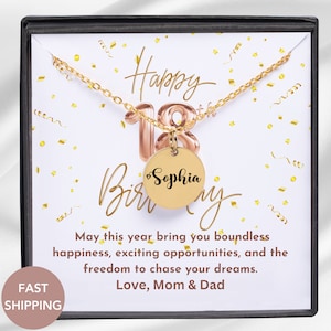 Personalized 18th Birthday Necklace For Her Personalized Jewelry 18 birthday necklace for daughter friend granddaughter 18th birthday gift