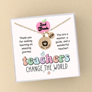 2nd Grade Teacher Necklace Teacher Jewelry Teacher Appreciation Gift End of Year Teacher Gift Teacher Retirement Custom Gift For Teacher