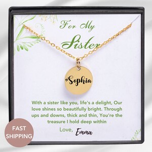 Sister Necklace Gift Sister Gifts for Sister Birthday Gift for Sister Jewelry Gift for Sister Gift From Sister Notecard Jewelry For Sister