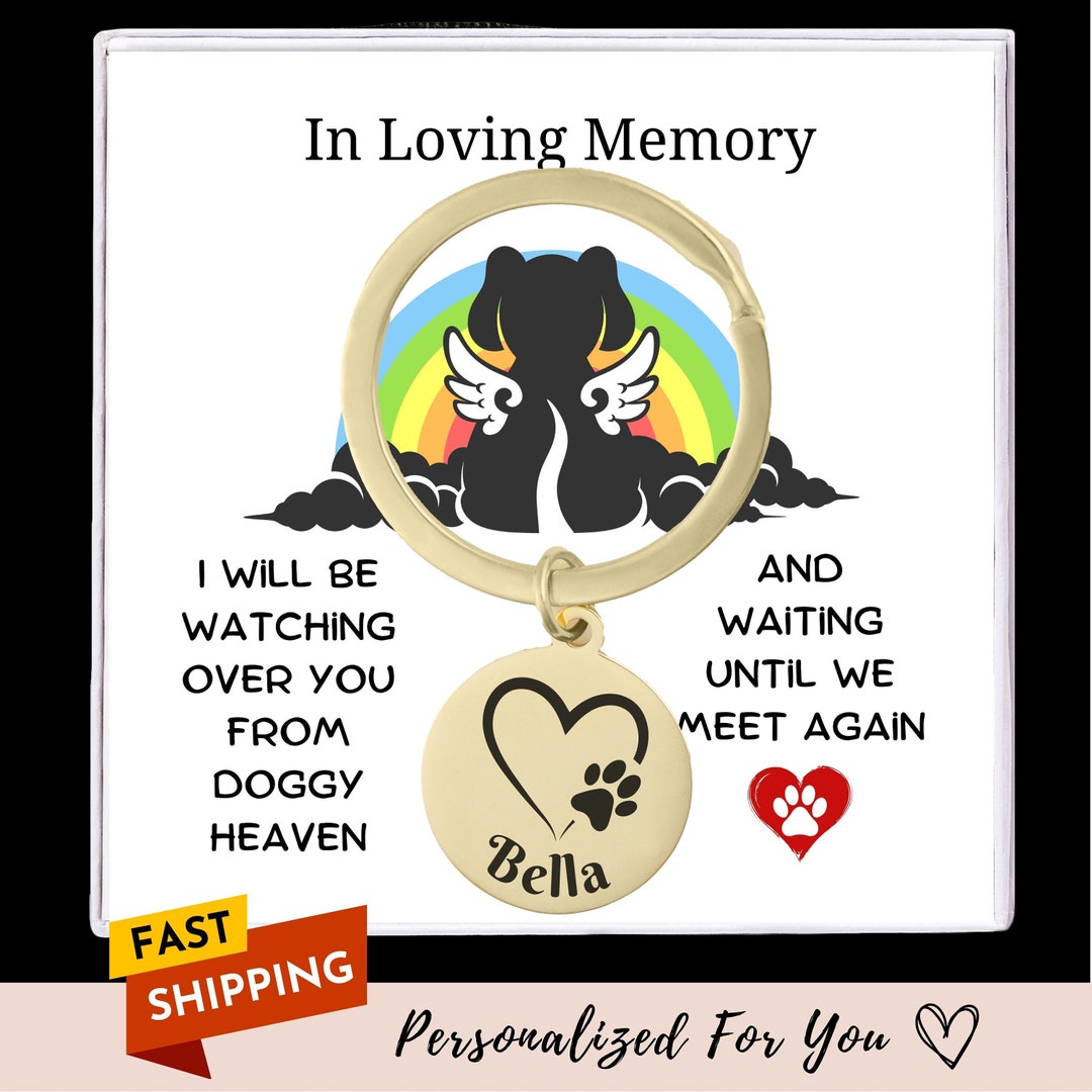 Rainbow Bridge Dog Keychain Loss of Dog Cat Memorial Jewelry Cat Dog ...