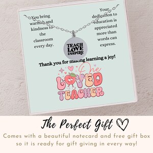 Teacher Gift Teacher Necklace Teacher Jewelry Teacher Appreciation Gift End of Year Teacher Gift Teacher Retirement Custom Gift For Teacher