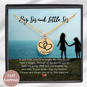 Big Sister & Little Sister Necklace, Sister Jewelry, Big Sis Lil Sis Gift, Sister Necklace Gift Sister Birthday Gift For Sister Christmas
