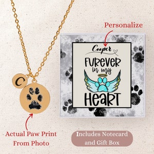 Actual Paw Print Necklace Pet Paw Print Necklace Custom Pet Necklace Dog Paw Necklace Cat Paw Necklace Paw Print Dog Memorial Pet Gift