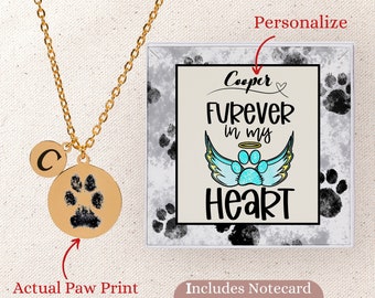 Actual Paw Print Necklace Pet Paw Print Necklace Custom Pet Necklace Dog Paw Necklace Cat Paw Necklace Paw Print Dog Memorial Pet Gift