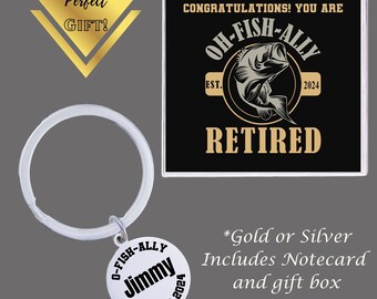 O-Fish-Ally Retired 2024 Fishing Retirement 2024 Keychain Retirement Gift for Men Officially Retired Funny Retirement Gift for fishermen