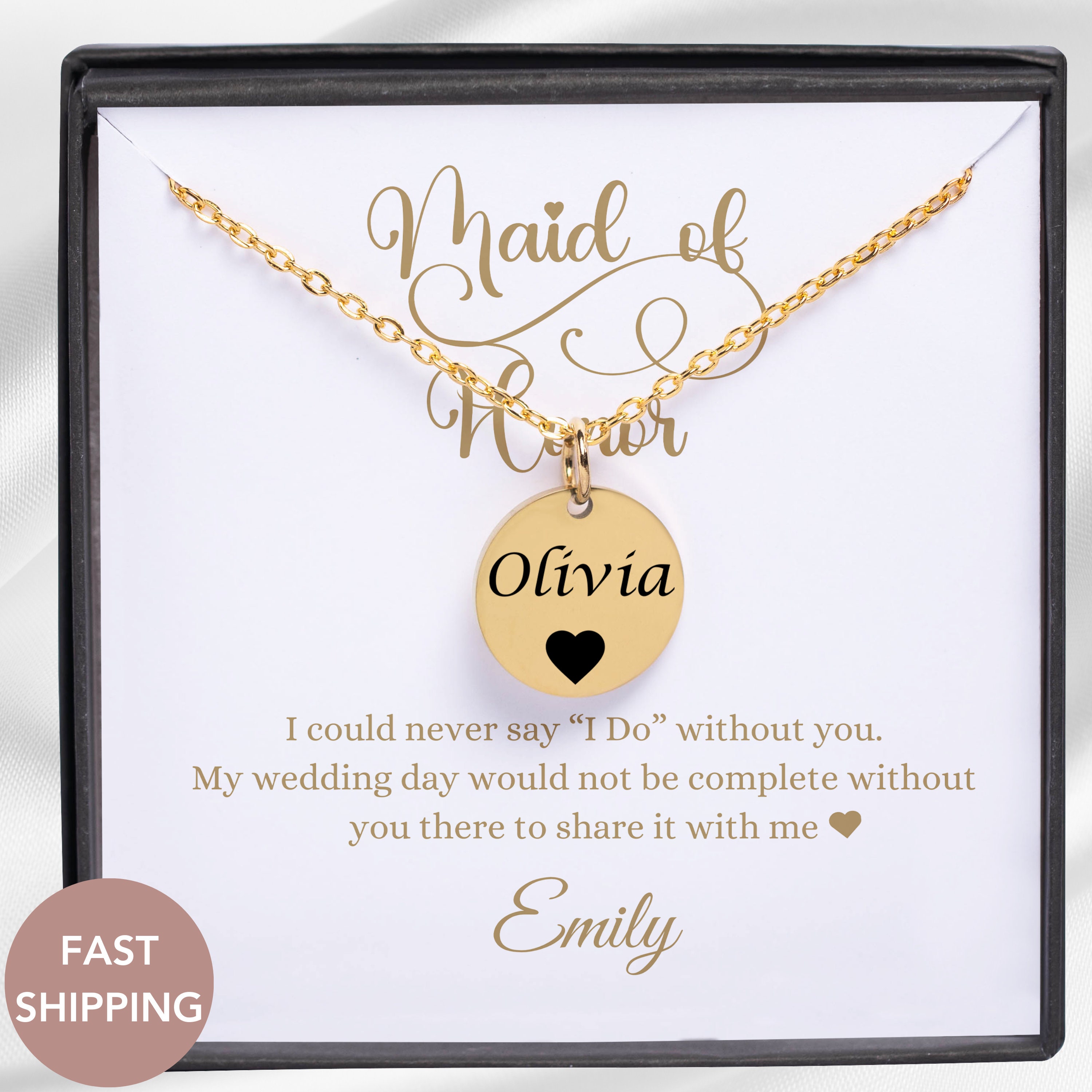 Maid of Honor Necklace Personalized Maid of Honor Gift for Maid of Honor Proposal Gift Maid of