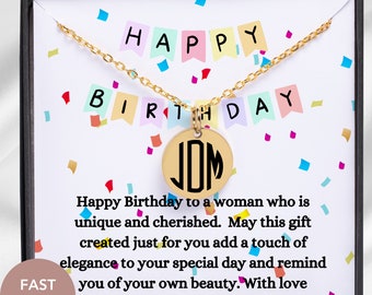 Birthday Necklace For Her Handmade Monogram Necklace Personalized Gifts For Her Custom Monogram Necklace Customize Jewelry for Women & Girls