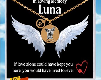 Pet Memorial Gift Personalized Pet Jewelry Gift for Pet Mom Pet Portrait Custom Dog Portrait Necklace Pet Portrait from Photo Cat Memorial