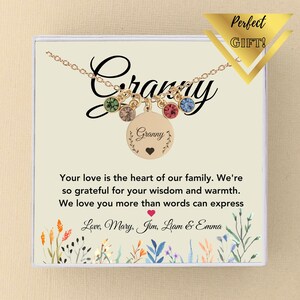 Granny Necklace Personalized Grandmother Necklace Gift for Granny Handmade Jewelry Gift Mothers Day Gift Grandma Christmas Gift For Granny