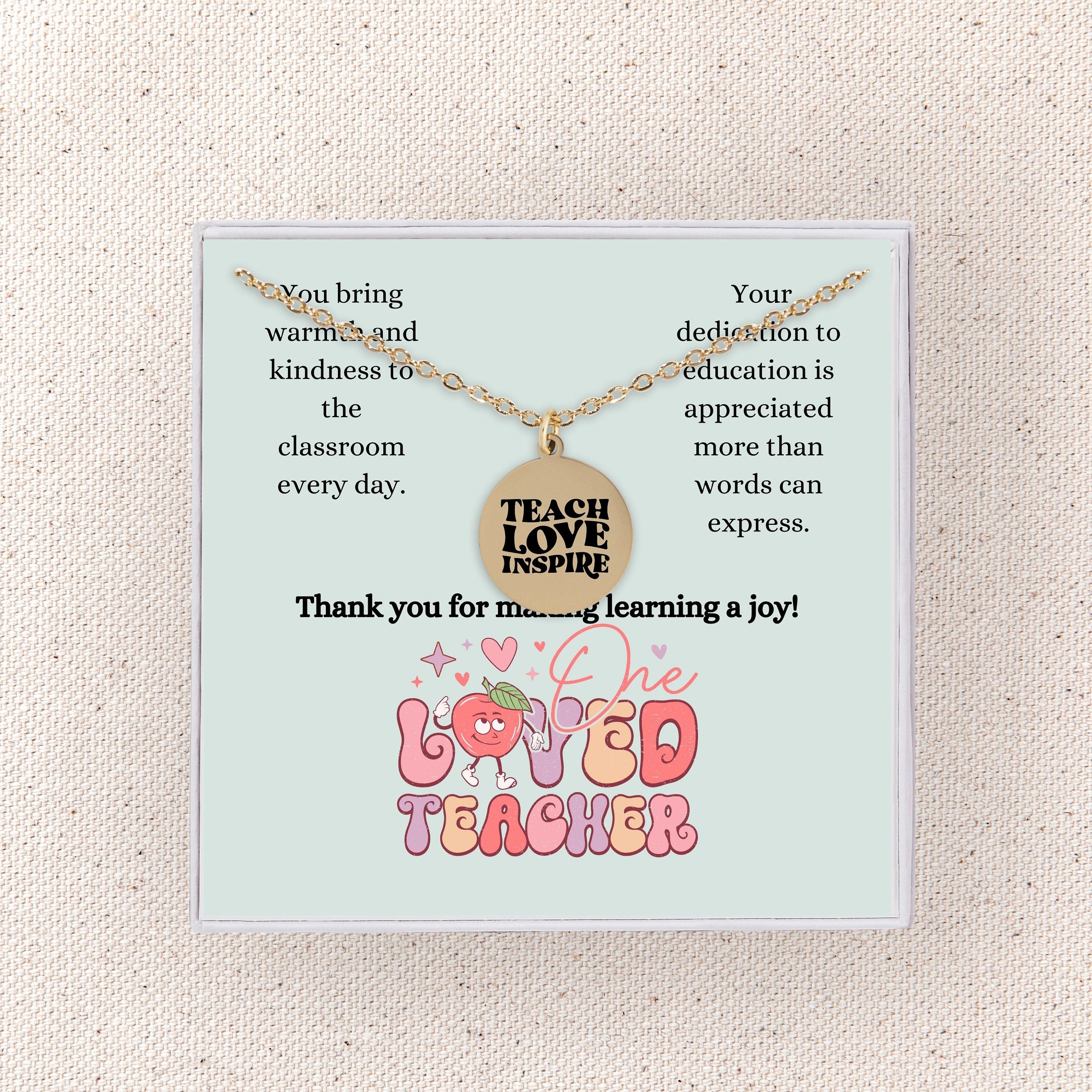 Teacher Gift Teacher Necklace Teacher Jewelry Teacher Appreciation Gift ...