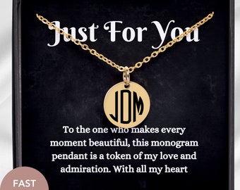 Monogram Initial Necklace Handmade Necklace Personalized Gifts For Her Custom Monogram Necklace Unique Customized Jewelry for Women & Girls