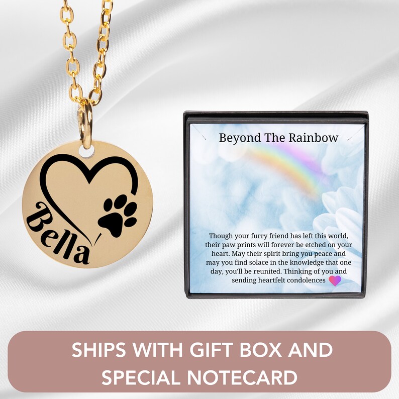 Rainbow Bridge Dog Necklace Dog Cat Memorial Jewelry Cat Dog Loss Gift ...