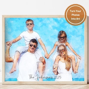 Custom Portrait From Photo, Custom Watercolor Portrait, Family Portrait, Painting From Photo, Personalized Gifts, Custom Gift, Pet Portrait