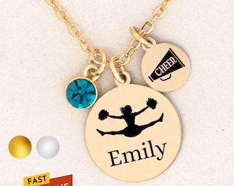 Personalized Cheerleading Gifts Megaphone Necklace Cheer Gifts Personalized Cheerleader Necklace Cheer Team Gifts Cheer Coach Cheer Jewelry
