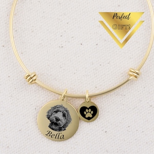 Bracelet personnalisé portrait d'animal de compagnie chien cadeau commémoratif pour chien cadeau maman chat maman chat animal de compagnie carte pour lettres bijoux portrait à partir de photo cadeau commémoratif d'animal de compagnie