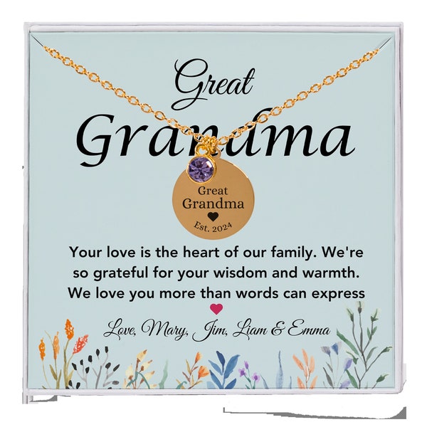 Handmade Great Grandma Necklace Personalized Great Grandmother Necklace Gift for Grandma Handmade Jewelry Gift Mothers Day Gift Grandma Gift