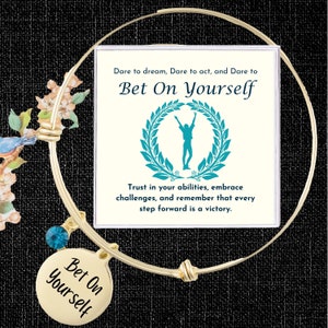 Bet On Yourself Bracelet Motivation Bracelet Never Give Up Bracelet Female Strength Bracelet Believe In Yourself Charm Motivational Quotes