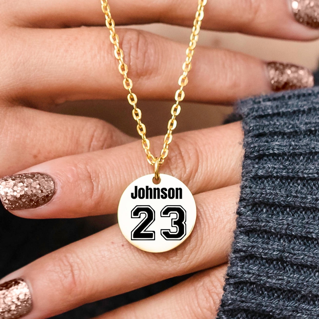 Sport Number Pendant Personalized Sports Name and Number Sports Number