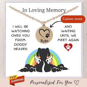Rainbow Bridge Dog Necklace Loss of Dog Cat Memorial Jewelry Cat Dog Loss Gift Pet Mother&#39;s Day Gift Pet sympathy Dog Memorial Gift Cat Loss