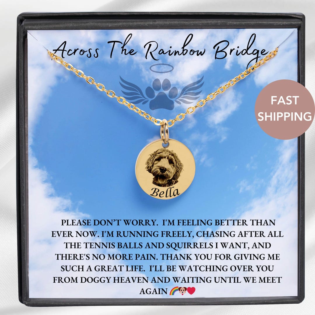 Rainbow Bridge Dog Necklace Dog Cat Memorial Jewelry Cat Dog Loss Gift ...