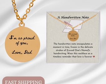 Actual Handwriting Necklace Personalized Gift Signature Remembrance Jewelry Custom Jewelry Gift Wedding Birthday Graduation Memorial Gift