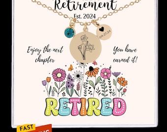 Retirement gifts for women - Coworker leaving gift - Retirement necklace - Jewelry for retirement - Gifts for coworkers -  Happy retirement