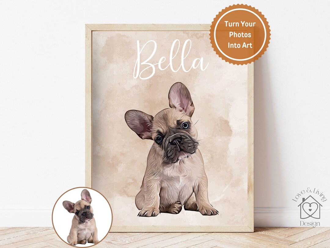 Custom Pet Portraits: Personalized Dog & Cat Art From Photo, Memorial ...