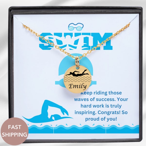 Swimming Gift Personalized Swimming Necklace Swimmer Necklace Swim Jewelry Swim Team Gift Swimming Coach Gift Girls Swim Custom Swim Jewelry