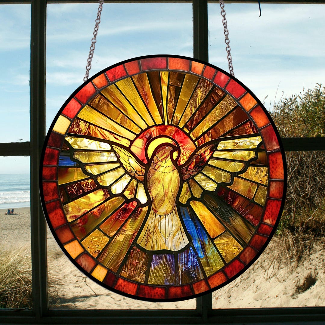 Holy Spirit Dove Stained Glass Suncatcher – Christian Window Ornament ...