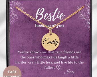 Gift for Friend Bestie Friendship Gift Custom Friendship Necklace Best Friend Gift Best Friend Necklace Best Friend Christmas Bestie Present