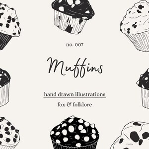 Hand Drawn Muffin SVG Clipart - Bakery Dessert SVG - Hand drawn Muffin SVG - Chocolate Chip Muffin Clipart - Chocolate Chip Muffin svg