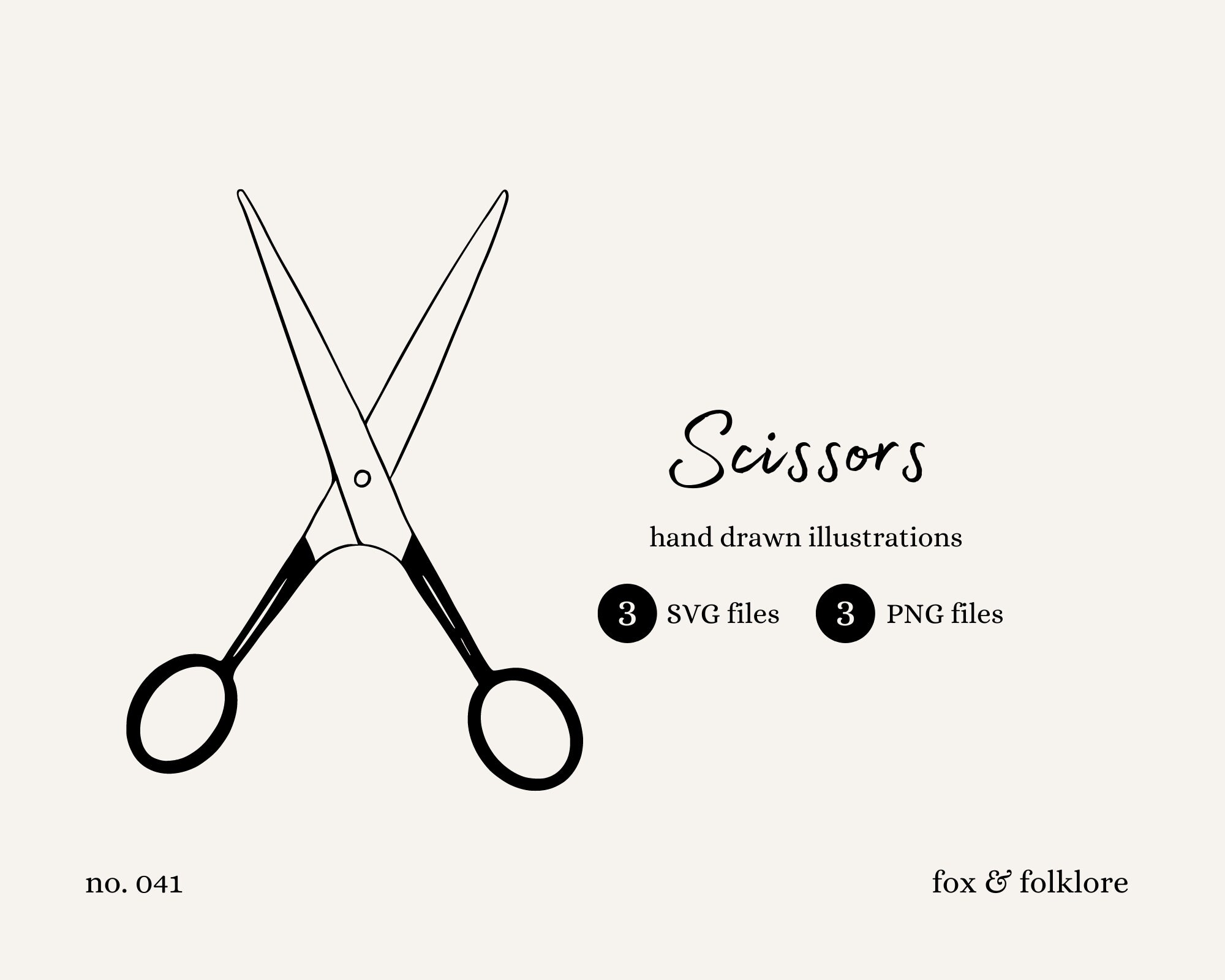 Hand Drawn Scissors Illustration SVG & PNG File Perfect for Craft, Art ...