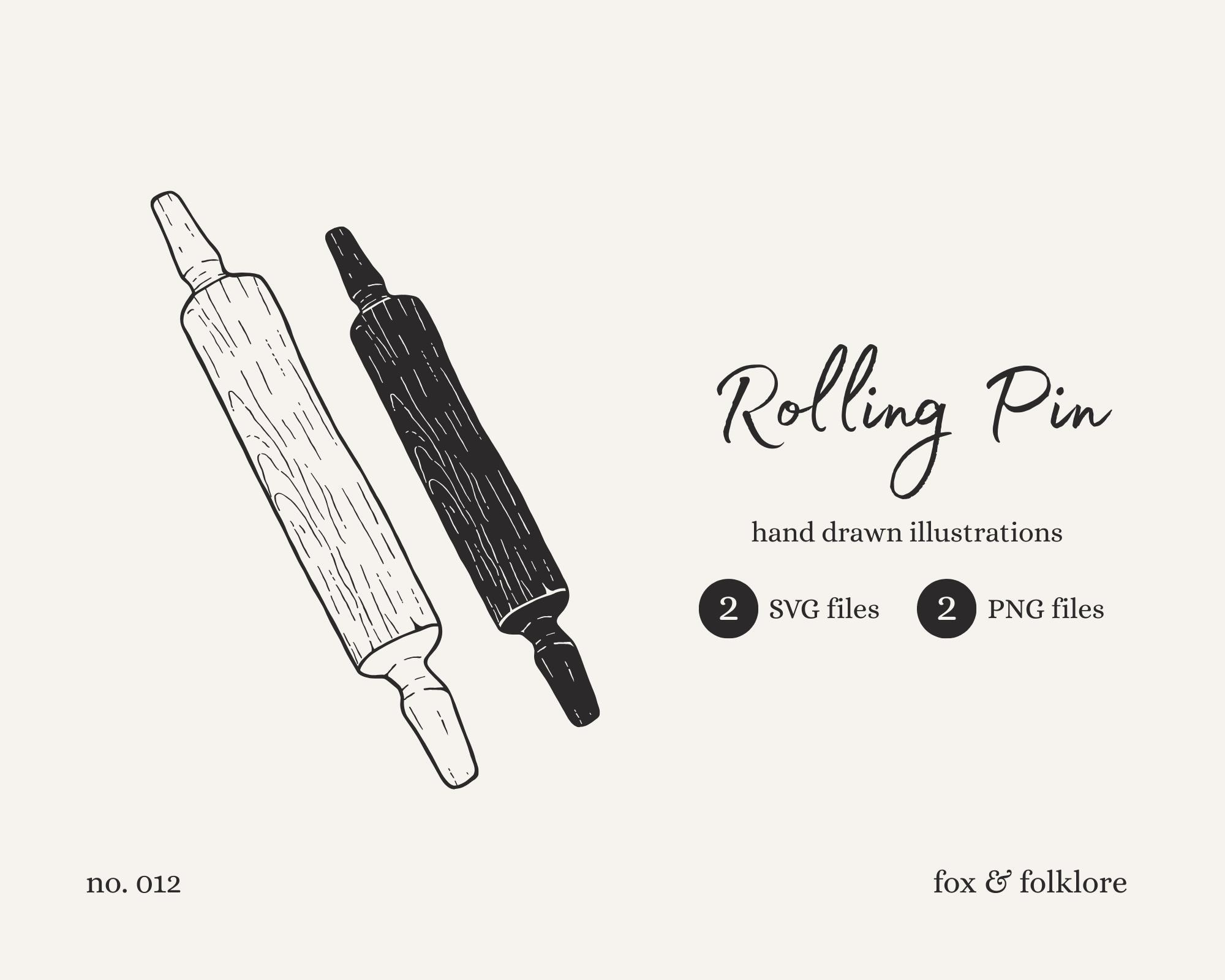 手描きの麺棒SVG | キッチンベーキングクリップアート | ベーカリーペストリーデザイン | レシピカードアート | 料理デコレーション |  デジタルダウンロード - Etsy 日本, image size:2000x1600