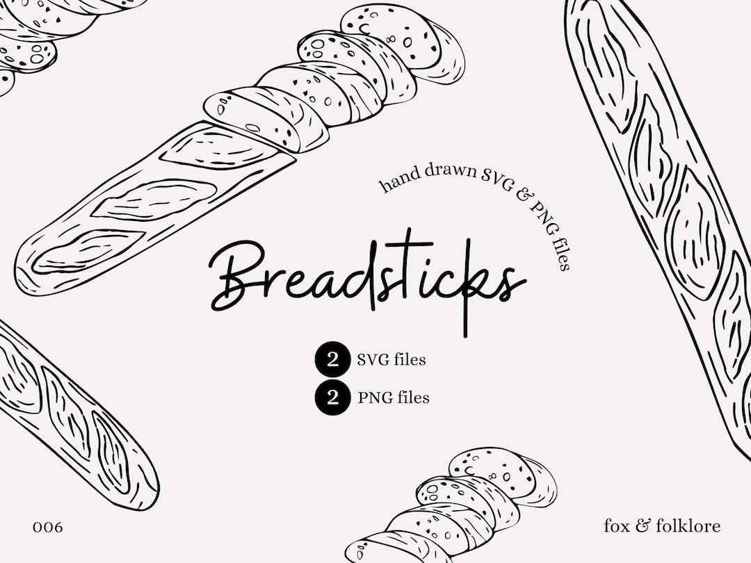 Breadstick SVG Clipart Bakery Bread Clipart Handdrawn Etsy