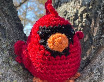 Handmade crochet cardinal, memorial cardinal gift, Cardinals appear when loved ones are near, cardinal sympathy gift