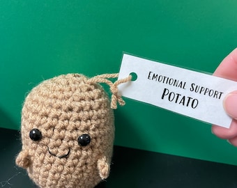 Positive potato; Emotional Support Potato; Make Lemons out of Lemonade;  Encouraging Gift; Crochet positive potato