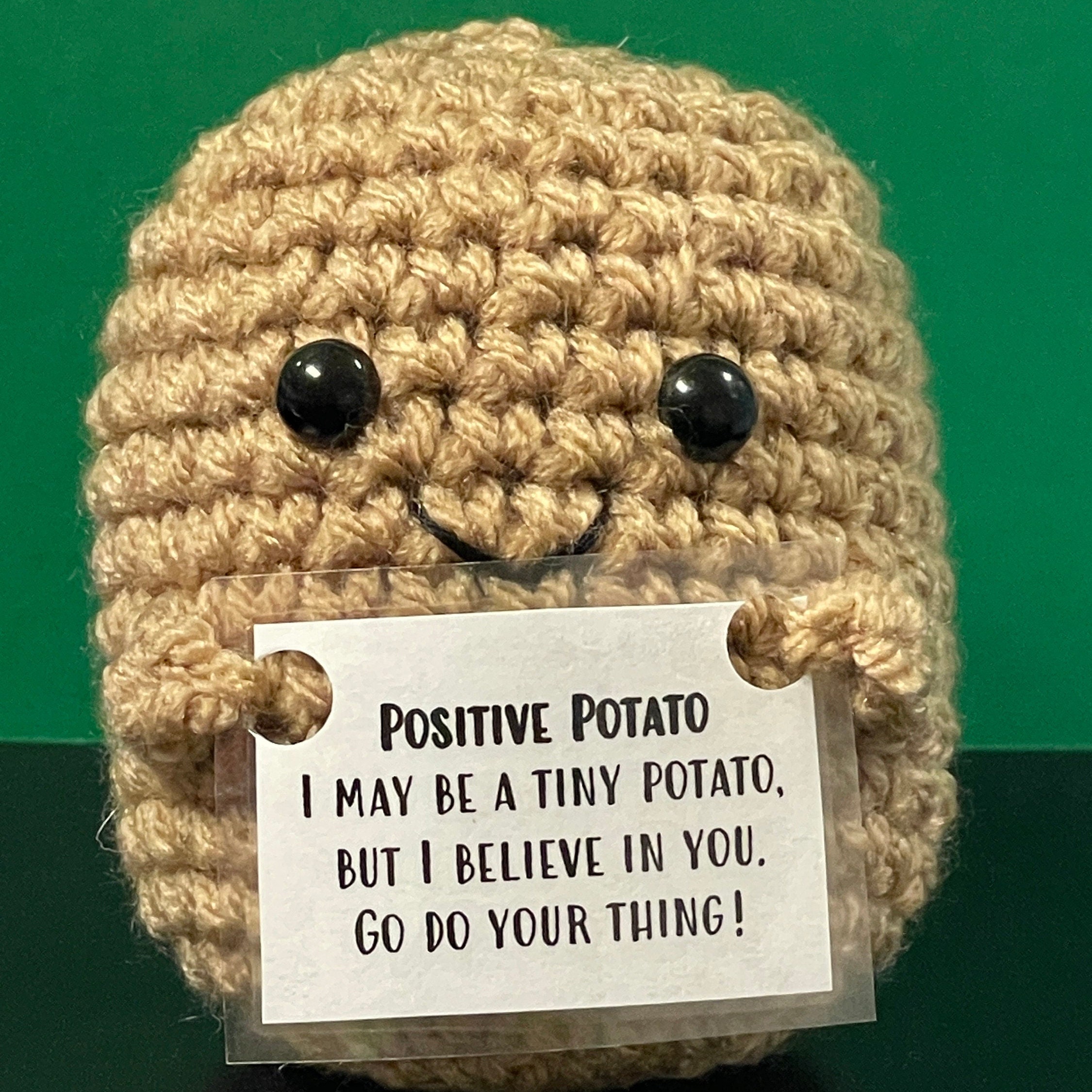 Peluche Patate De Soutien Émotionnel – Au Crochet En Laine – Avec Carte Positive – Déco Réconfortante – Cadeau Original