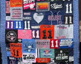 Custom Mosaic T-Shirt Memory Quilt; Graduation Gift; Baby Clothes Keepsake (DEPOSIT ONLY)