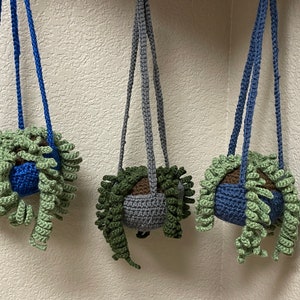 Handmade Crochet Hanging Plant, Mother&#39;s Day Plant, Fake Hanging Plant, Crochet Fern