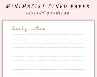 Digital Lined notebook Paper Printable Lined Writing Paper Letter Paper Junk Journal Supplies Notebook Paper School Paper