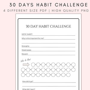 30 Days Habit Challenge, Monthly Habit Tracker, Printable Habit Tracker ...